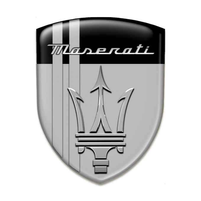 Maserati Resin Sticker Grey Black Base Grey Lines Style 