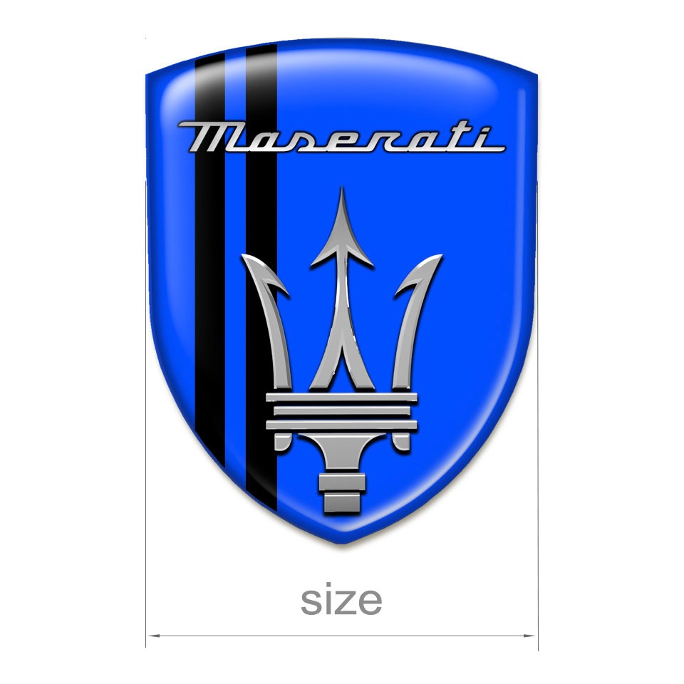 Maserati Tuning Emblem Premium Quality Blue Base Black Lines Version ...