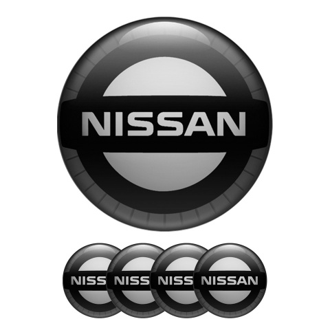 Nissan Wheel Stickers Center Cap Modern Style Dark Grey Ring