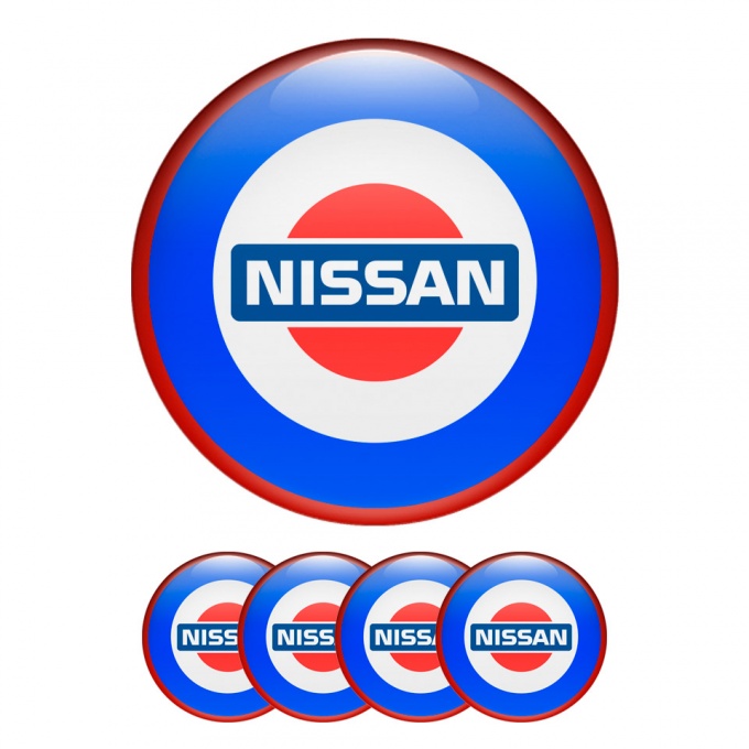 Nissan Wheel Silicone Stickers Center Cap Blue Old Skull