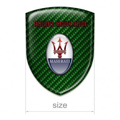 Maserati Self Adhesive Car logo Emblem Green Carbon Base Red Label logo 