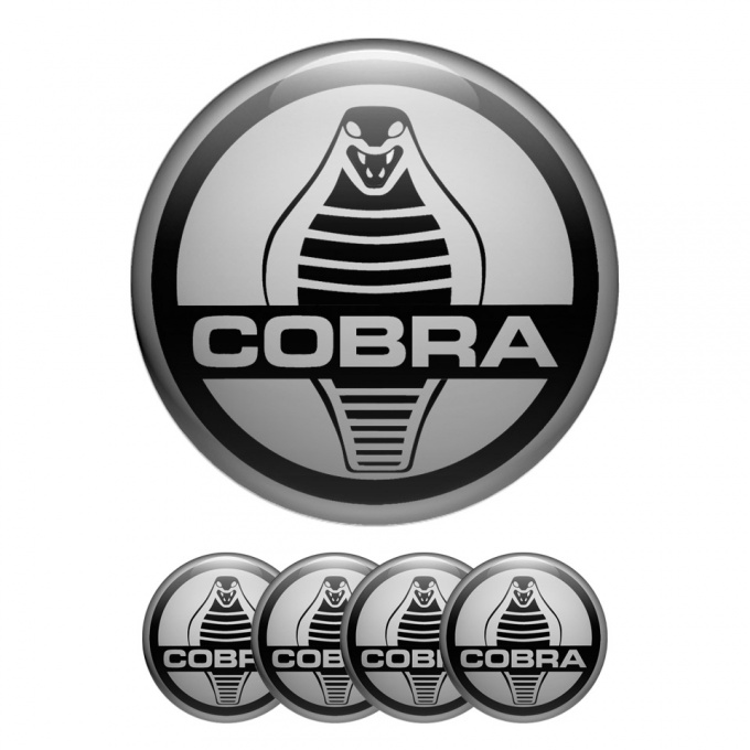 Ford Shelby Cobra Wheel Emblems Center Cap Grey Black