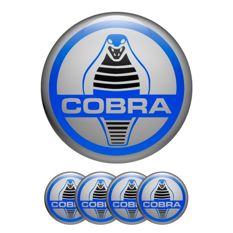 Ford Shelby Cobra Wheel Emblems Center Cap Grey Blue