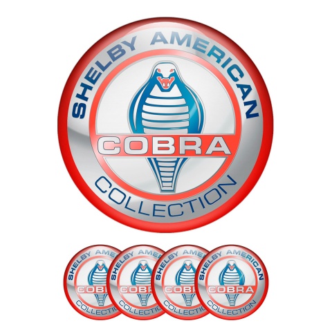 Ford Shelby Cobra Wheel Stickers Center Cap Red Ring