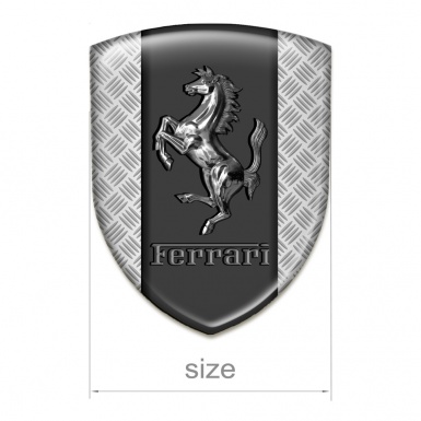Ferrari Emblem Badge Logo Metal Mesh Effect Base Cromed Logo Style