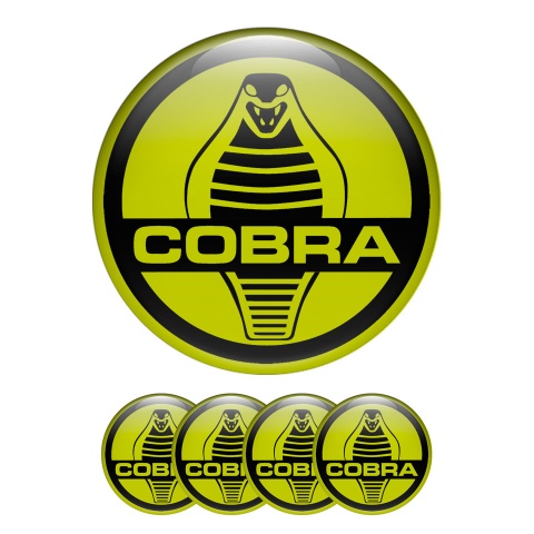 Ford Shelby Cobra Wheel Emblems Center Cap Yellow Black