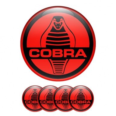 Ford Cobra Wheel Emblems Center Cap Red Black