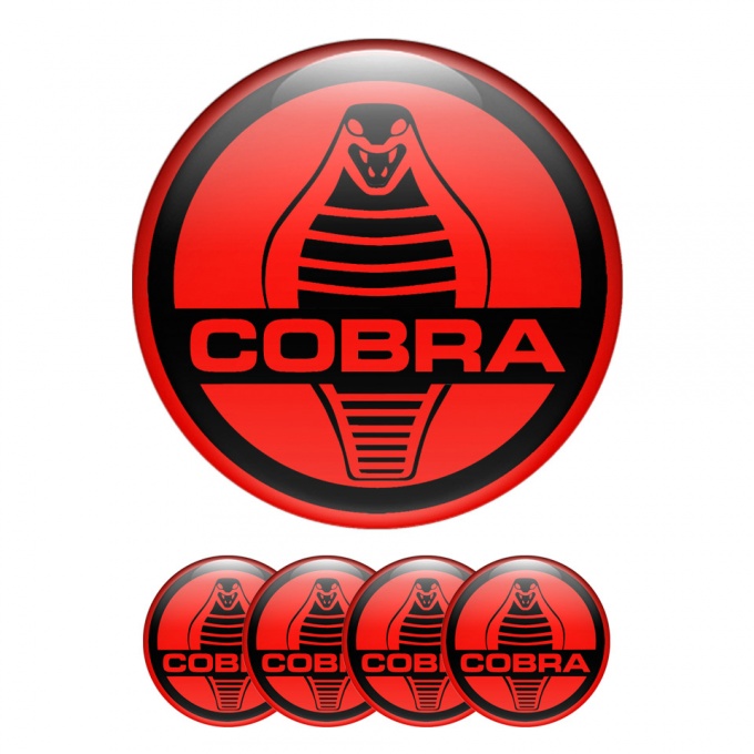 Ford Cobra Wheel Emblems Center Cap Red Black