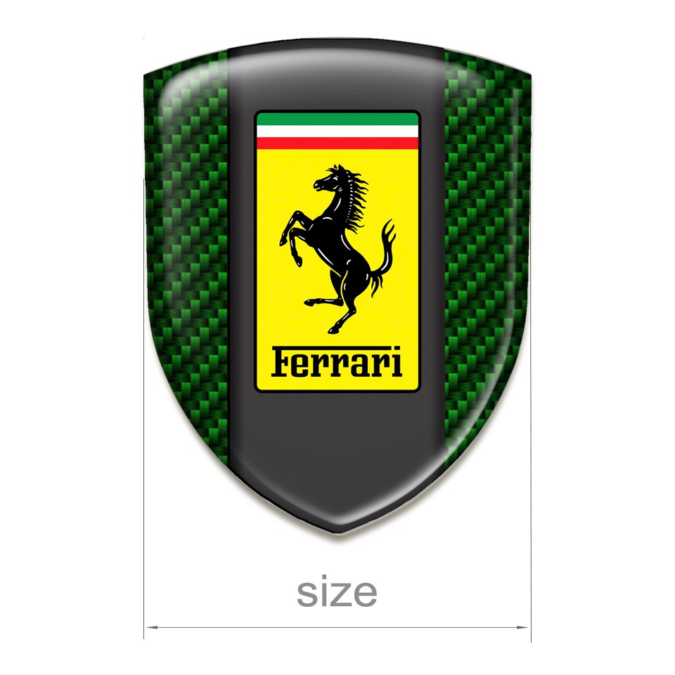 Ferrari Emblem Interior Racing Edition Green Carbon Style | Domed ...
