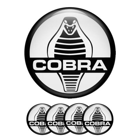 Ford Shelby Cobra Wheel Emblems Center Cap White Black