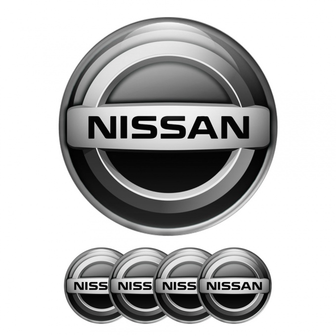 Nissan Wheel Emblems Center Cap 3D Black Edition
