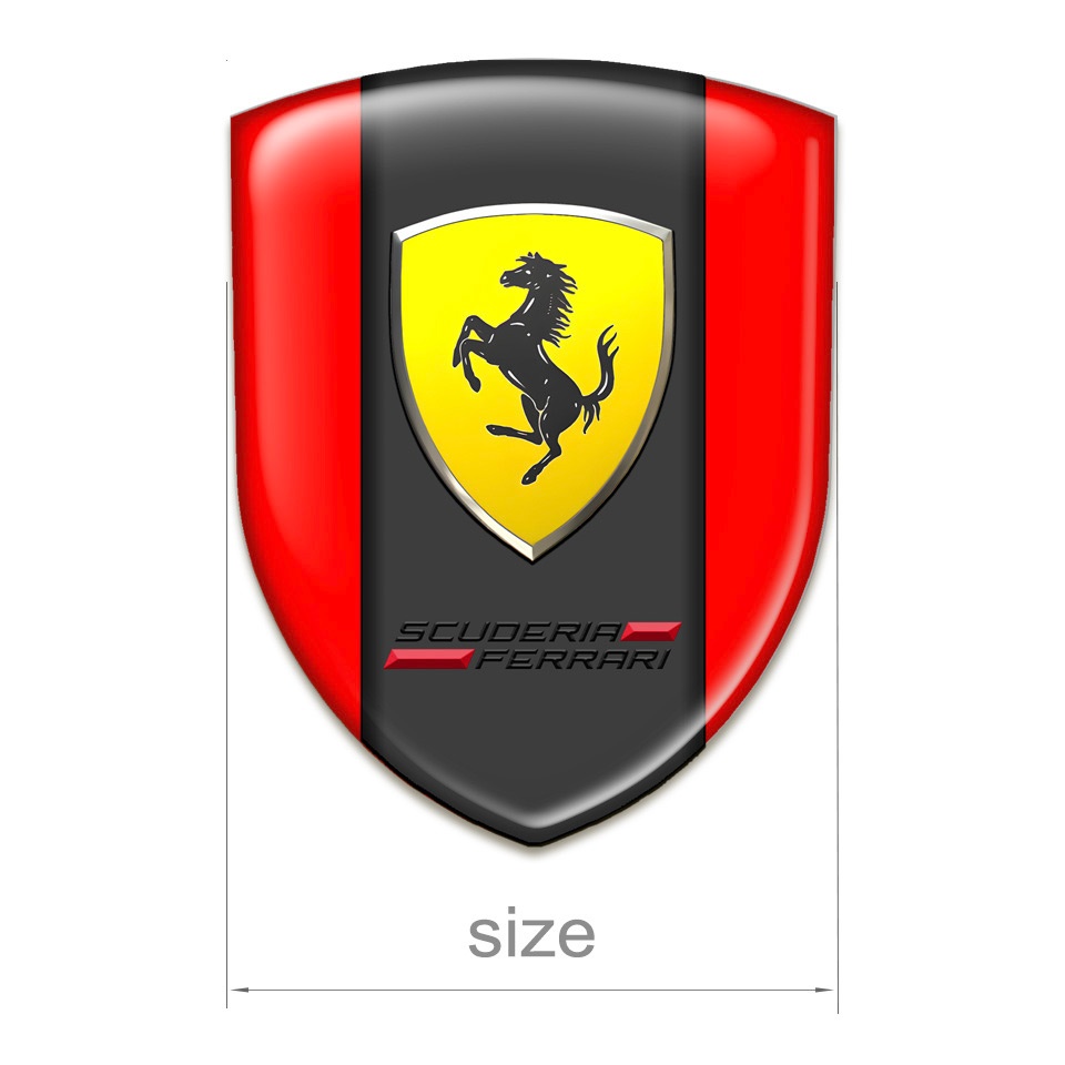 Ferrari Silicone Badge Red print Scuderia edition | Domed Emblems ...