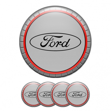 Ford Wheel Emblems Center Cap Grey 3D Ring