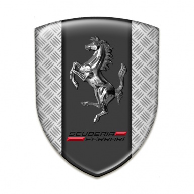 Ferrari Silicone Car Decal Badge Metal Effect Base Chromed Logo style 