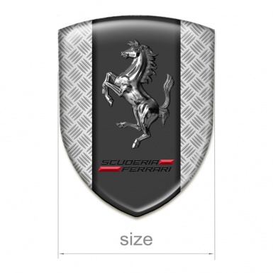 Ferrari Silicone Car Decal Badge Metal Effect Base Chromed Logo style 