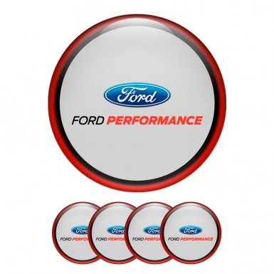 Ford Performance Wheel Emblems Center Cap Red Ring