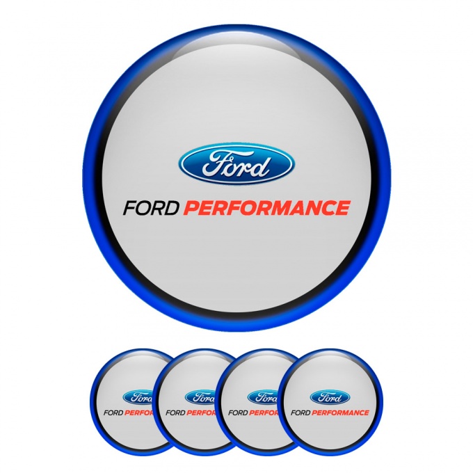 Ford Performance Wheel Emblems Center Cap Navy Ring