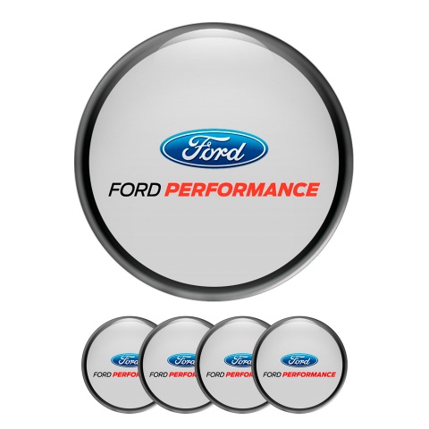Ford Performance Wheel Emblems Center Cap Grey Ring