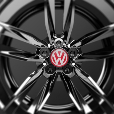 VW Volkswagen Silicone Stickers Center Hub Red Classic