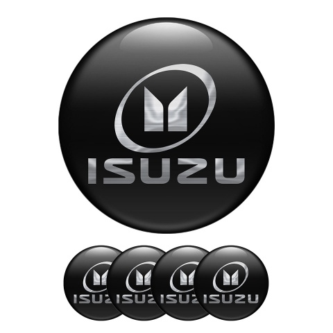 Isuzu Center Hub Dome Stickers Silver Logo