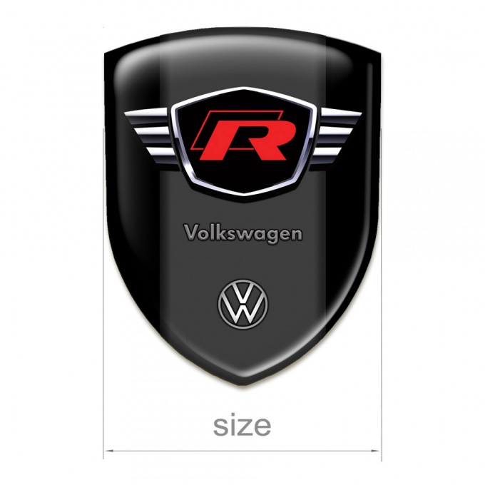 VW Silicone Shield Racing Edition Black Style Red R Logo | Domed ...