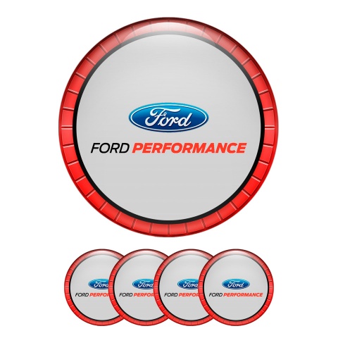 Ford Performance Wheel Stickers for Wheel Center Cap Red Ring
