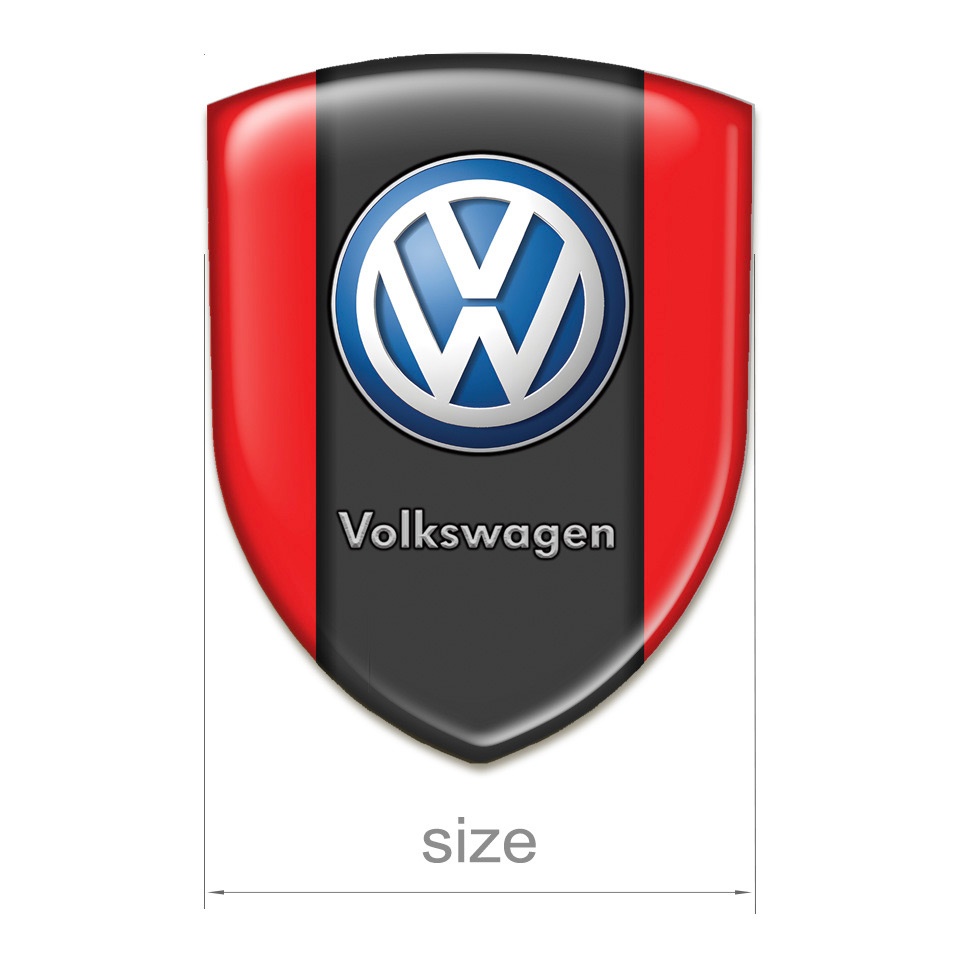 VW Resin Sticker Red Print Classic Logo Design | Domed Emblems ...