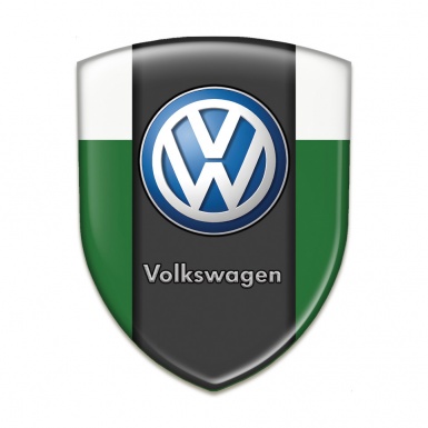 VW Car Accessories Badge Green White Print Classic Logo 