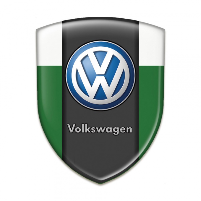 VW Car Accessories Badge Green White Print Classic Logo 