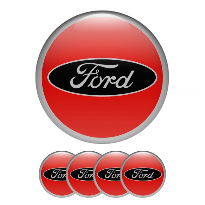 Ford Wheel Stickers for Wheel Center Cap Red
