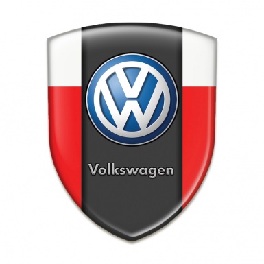 VW Self Adhesive Car logo Emblem Red White Print and Classic Logo 