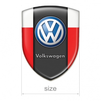 VW Self Adhesive Car logo Emblem Red White Print and Classic Logo 