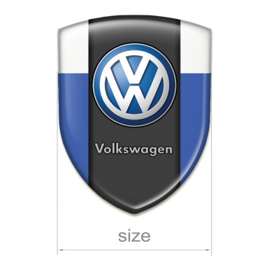VW Silicone Car Decal Badge Light Blue and White Base Classic Logo