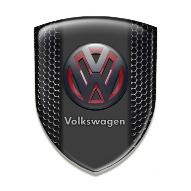 VW Car Accessories Badge Perforated Steel Base and 3D Two Tone Logo 
