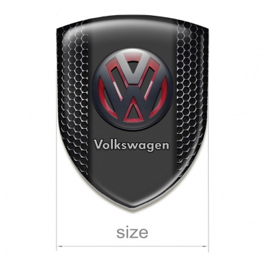 VW Car Accessories Badge Perforated Steel Base and 3D Two Tone Logo 