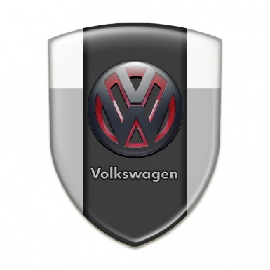 VW Resin Sticker Grey White Background and Two Tone 3D Logo 