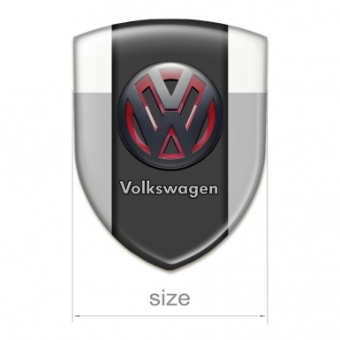 VW Resin Sticker Grey White Background and Two Tone 3D Logo 