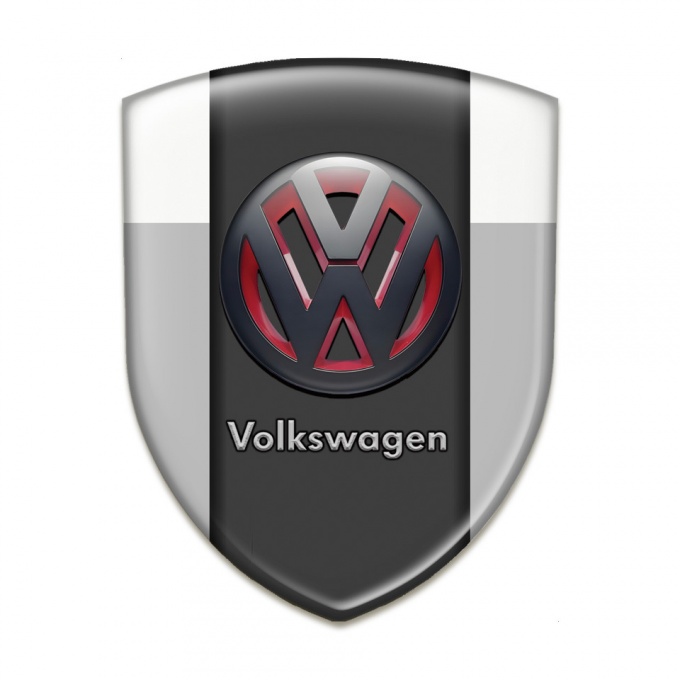 VW Resin Sticker Grey White Background and Two Tone 3D Logo 