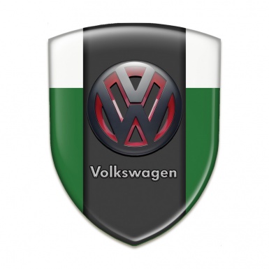 VW Self Adhesive Car logo Emblem Green White Print with Two Tone 3D Logo 