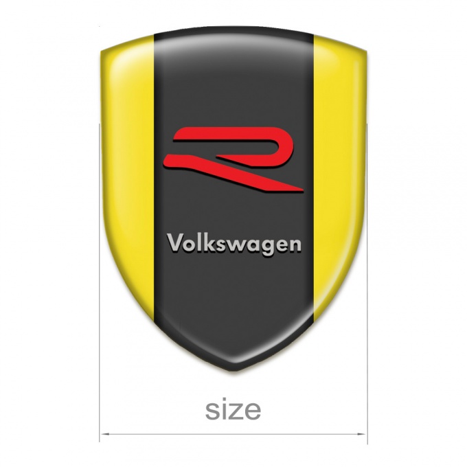 VW Resin Sticker Yellow Background R Logo Style | Domed Emblems ...