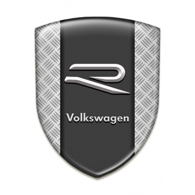 VW Self Adhesive Car logo Emblem Mesh Effect Base Grey R Logo 