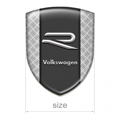 VW Self Adhesive Car logo Emblem Mesh Effect Base Grey R Logo 