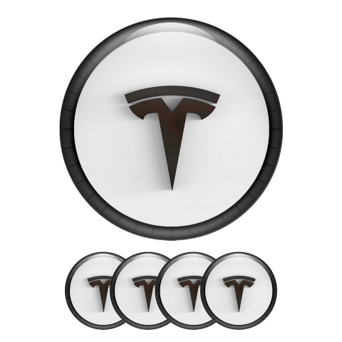 Tesla Wheel Silicone Stickers for Center Cap Shadow Logo