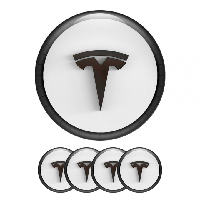 Tesla Wheel Silicone Stickers for Center Cap Shadow Logo