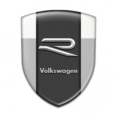 VW Emblem Exterior Grey White Base R Logo Style