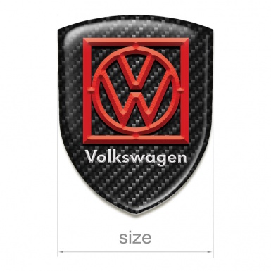 VW Silicone Car Decal Badge Black Carbon Base Frame Logo 