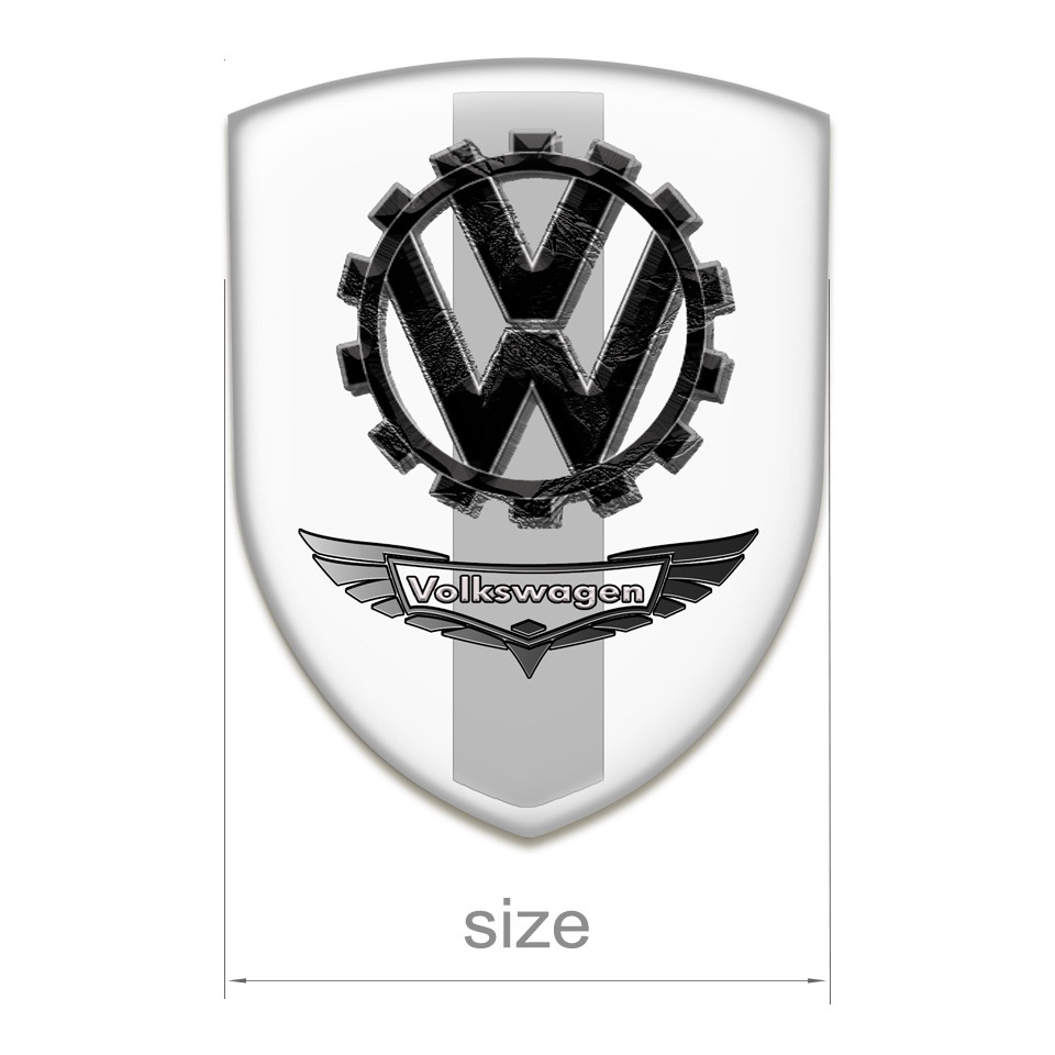 VW Tuning Emblem White Grey Background Bird Logo Effect | Domed Emblems ...