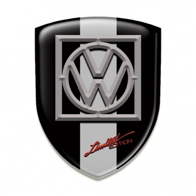 VW Tuning Emblem Black with Grey Ribbon Limited Edition style 