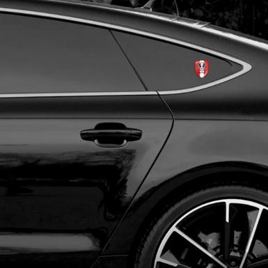 VW Tuning Emblem Red with White Tape design Skull Logo 