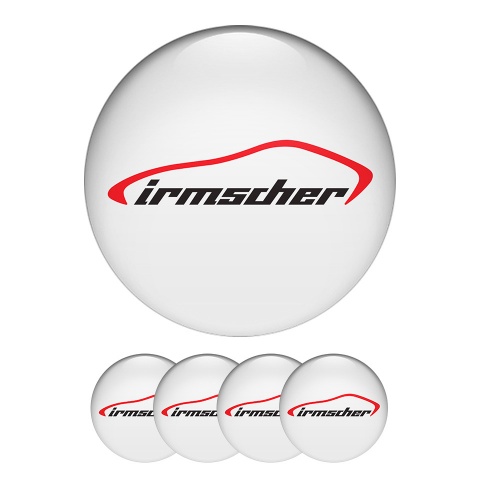 Irmscher Wheel Center Caps Emblem Red and White Logo